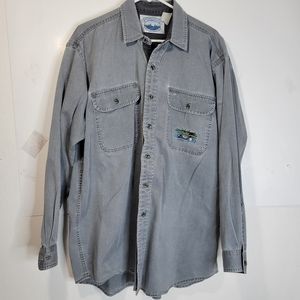 Mens Canadian Outdoors Heavy Long Sleeve Button front Shirt Fits Like an Xl